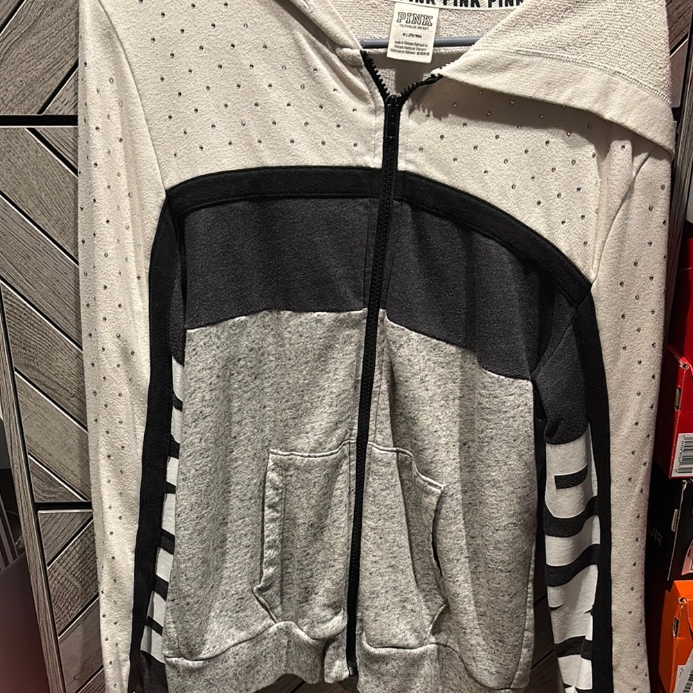 Victoria's Secret PINK White and Black Hoodie
